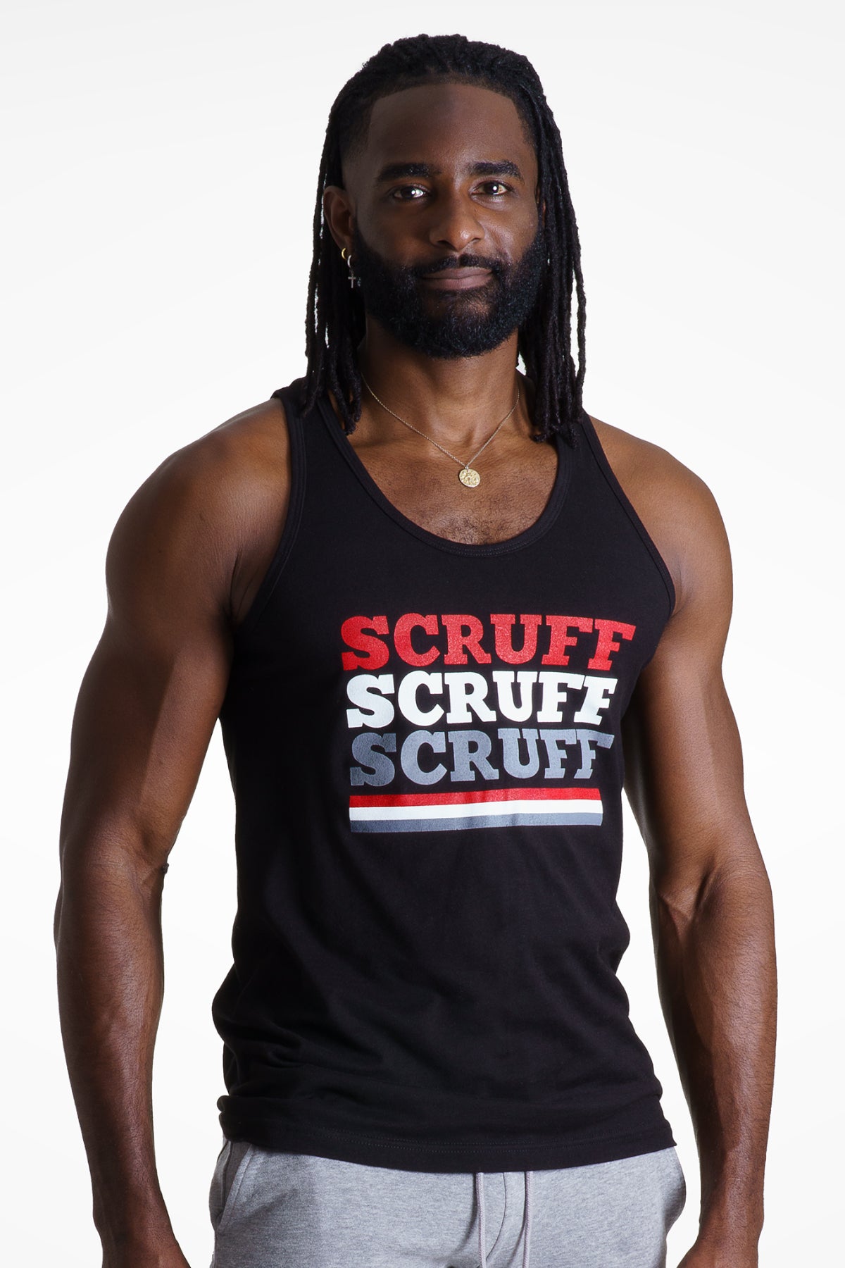 Camiseta sin mangas con triple logotipo - Negro