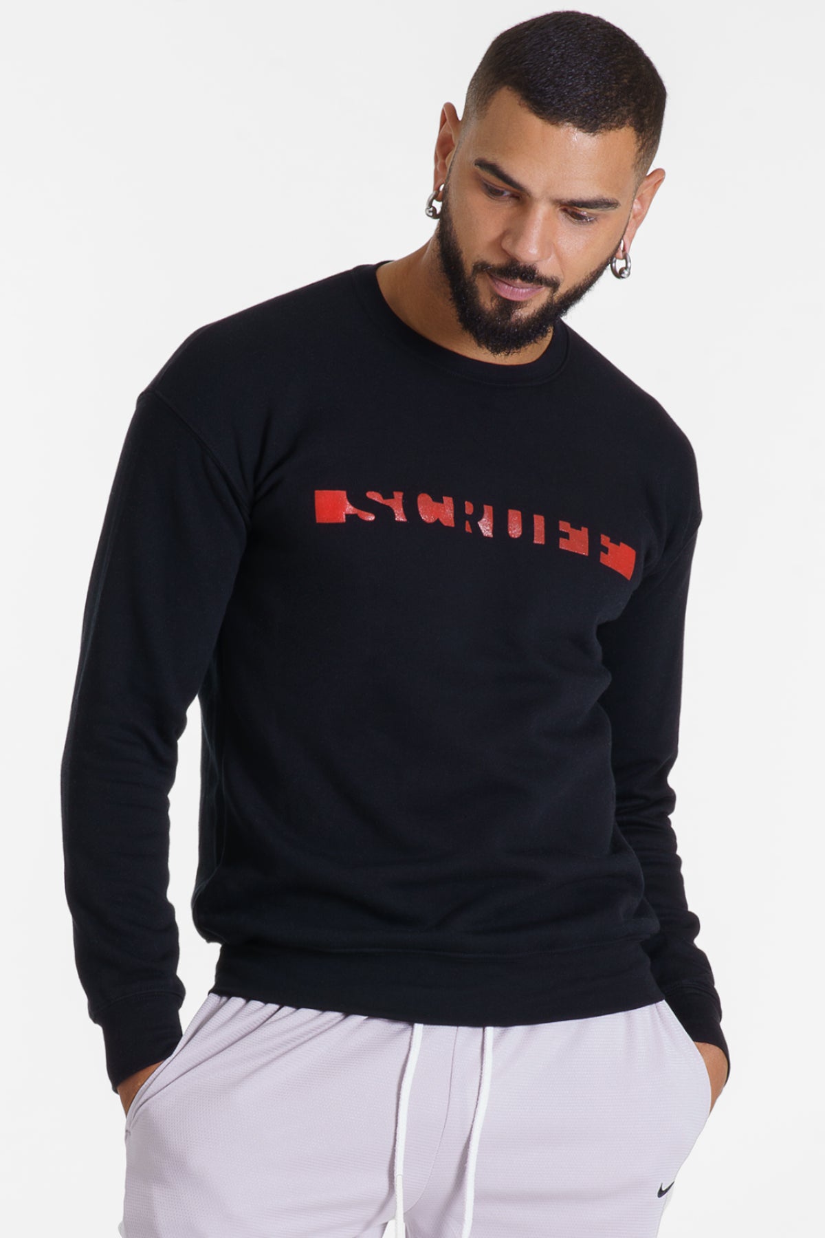 Strip Logo Sweater - Black