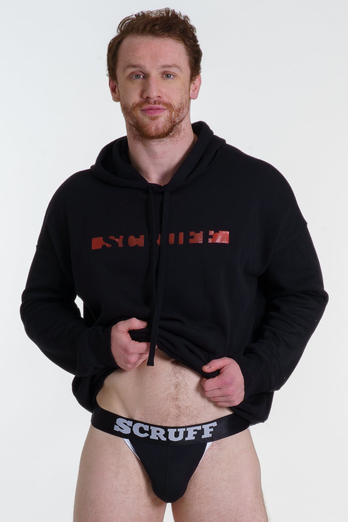Strip Logo Hoodie - Black