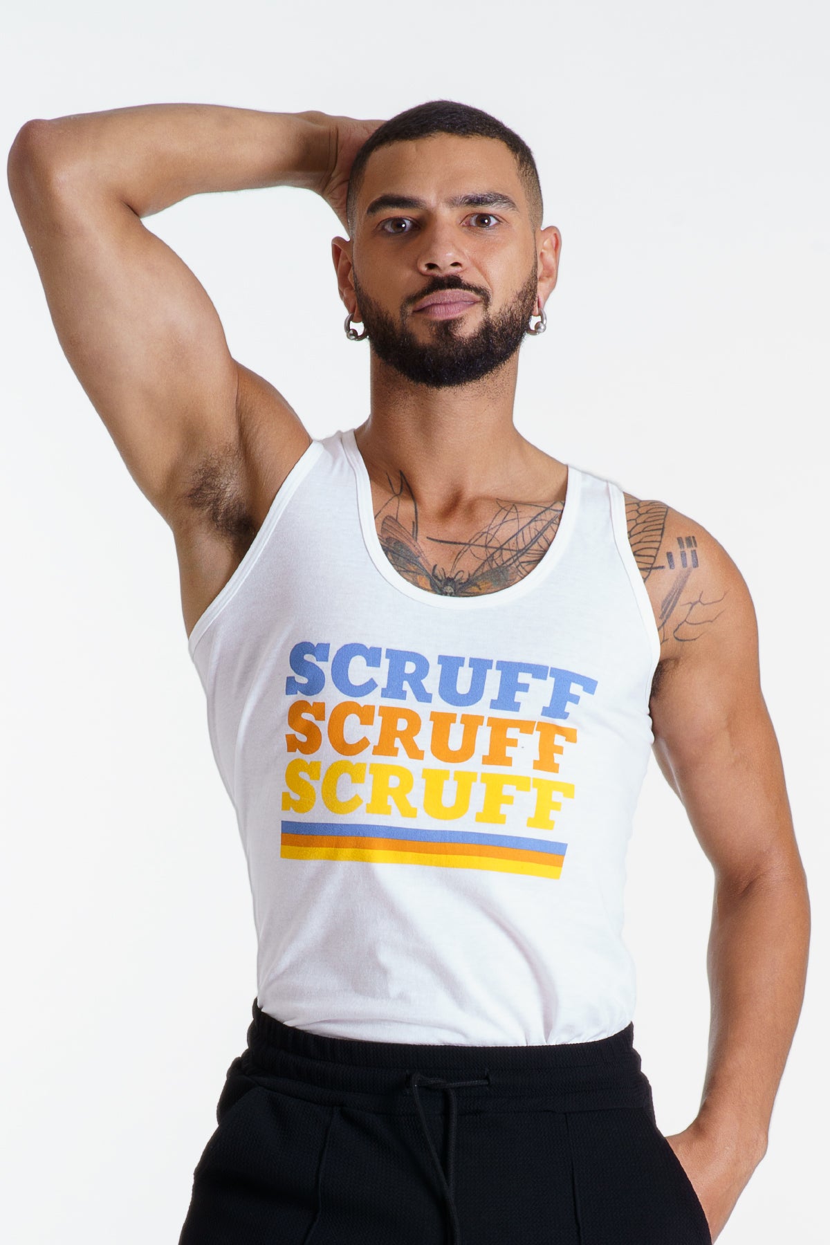 Camiseta sin mangas con triple logotipo - Blanco