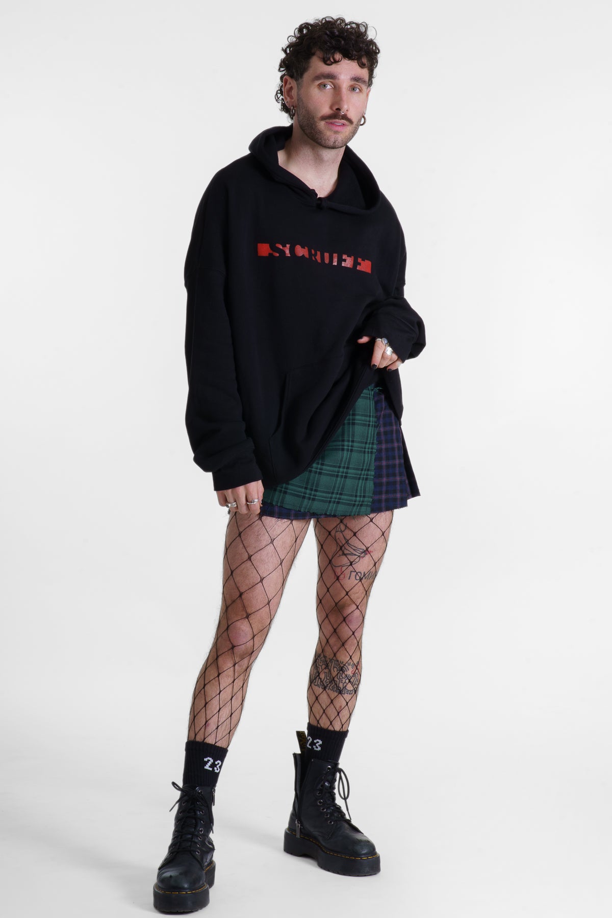 Strip Logo Hoodie - Black