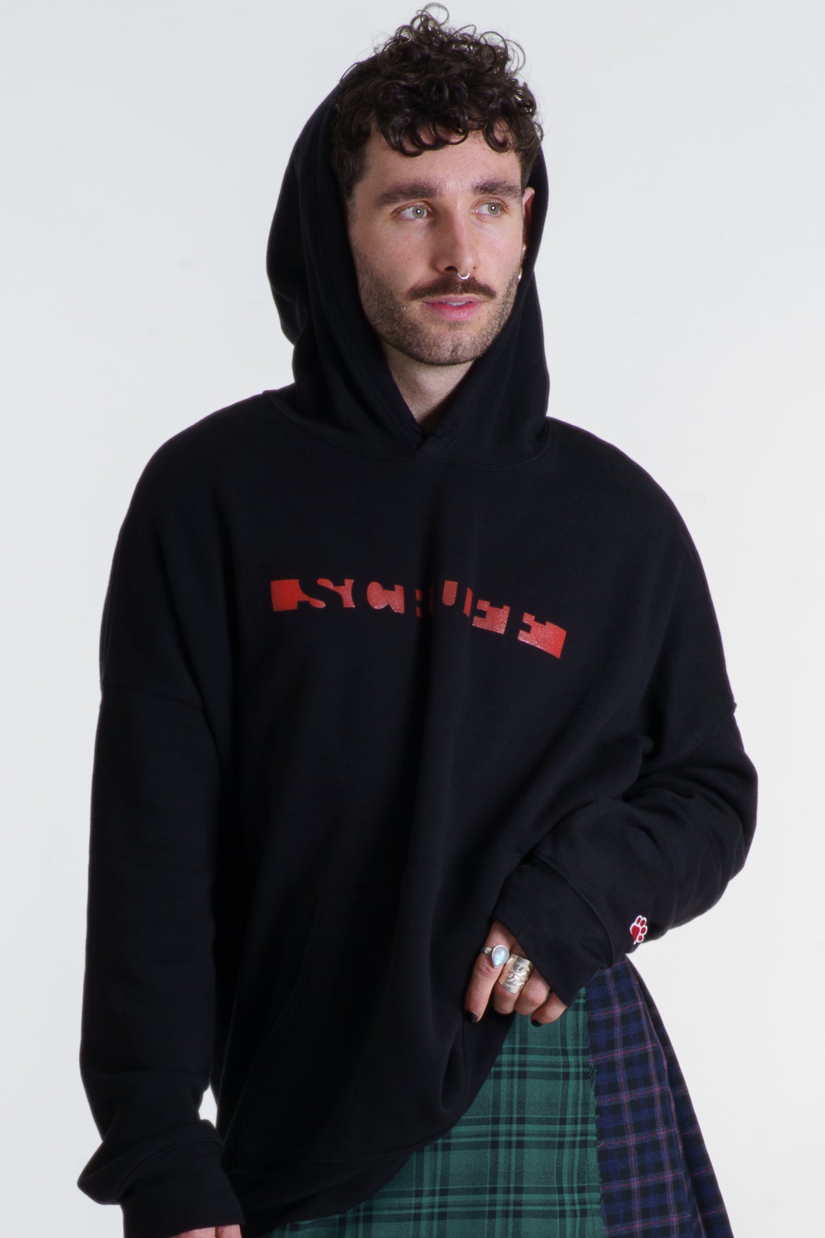 Strip Logo Hoodie - Black