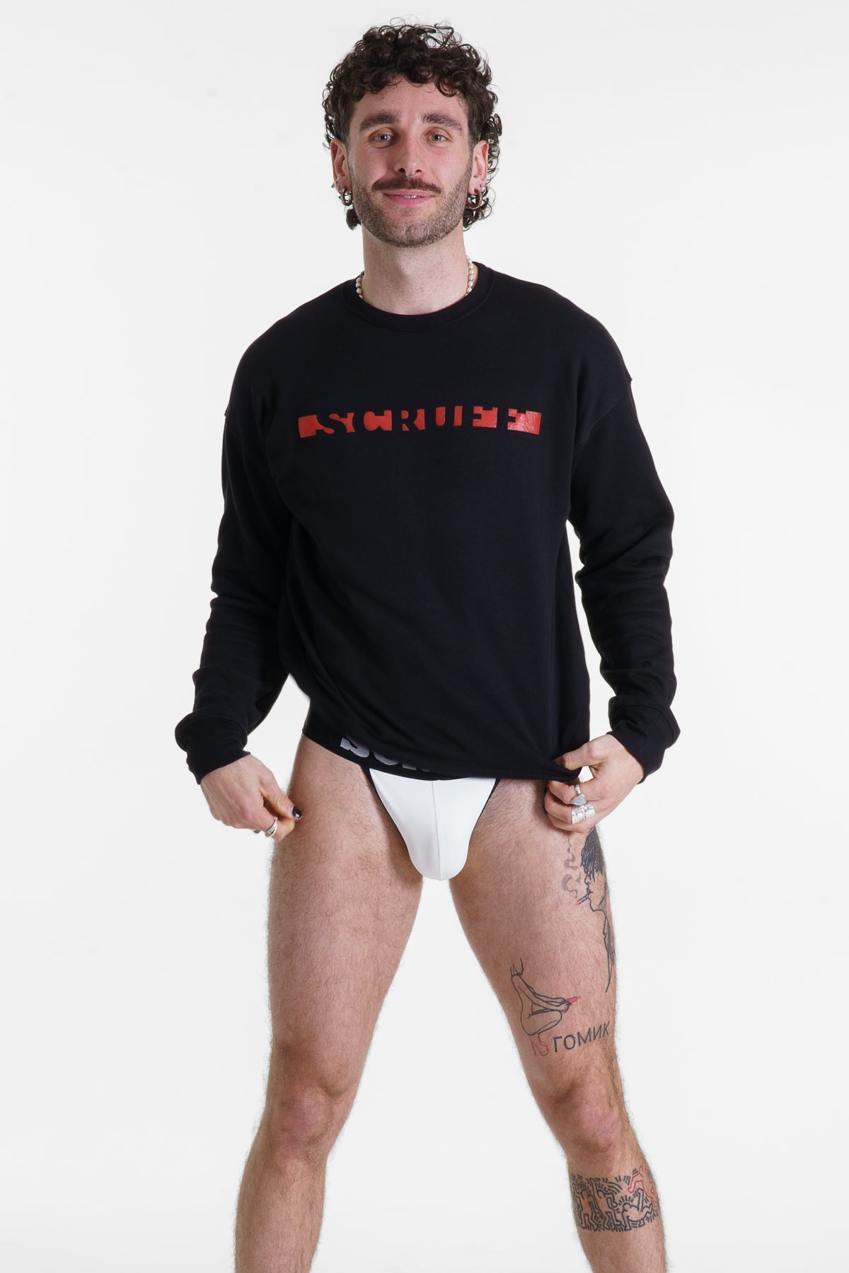 Strip Logo Sweater - Black