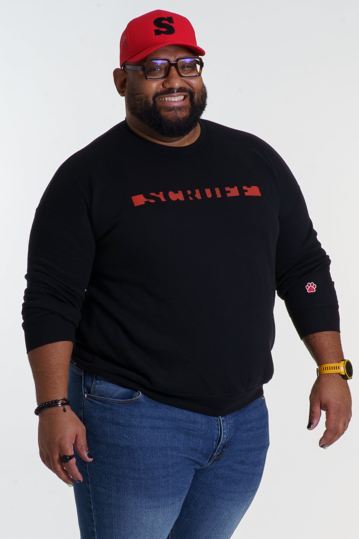 Strip Logo Sweater - Black