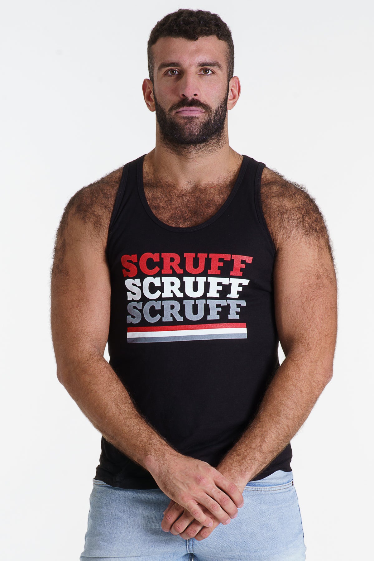 Camiseta sin mangas con triple logotipo - Negro
