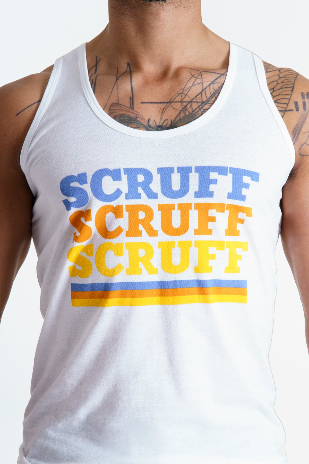 Camiseta sin mangas con triple logotipo - Blanco