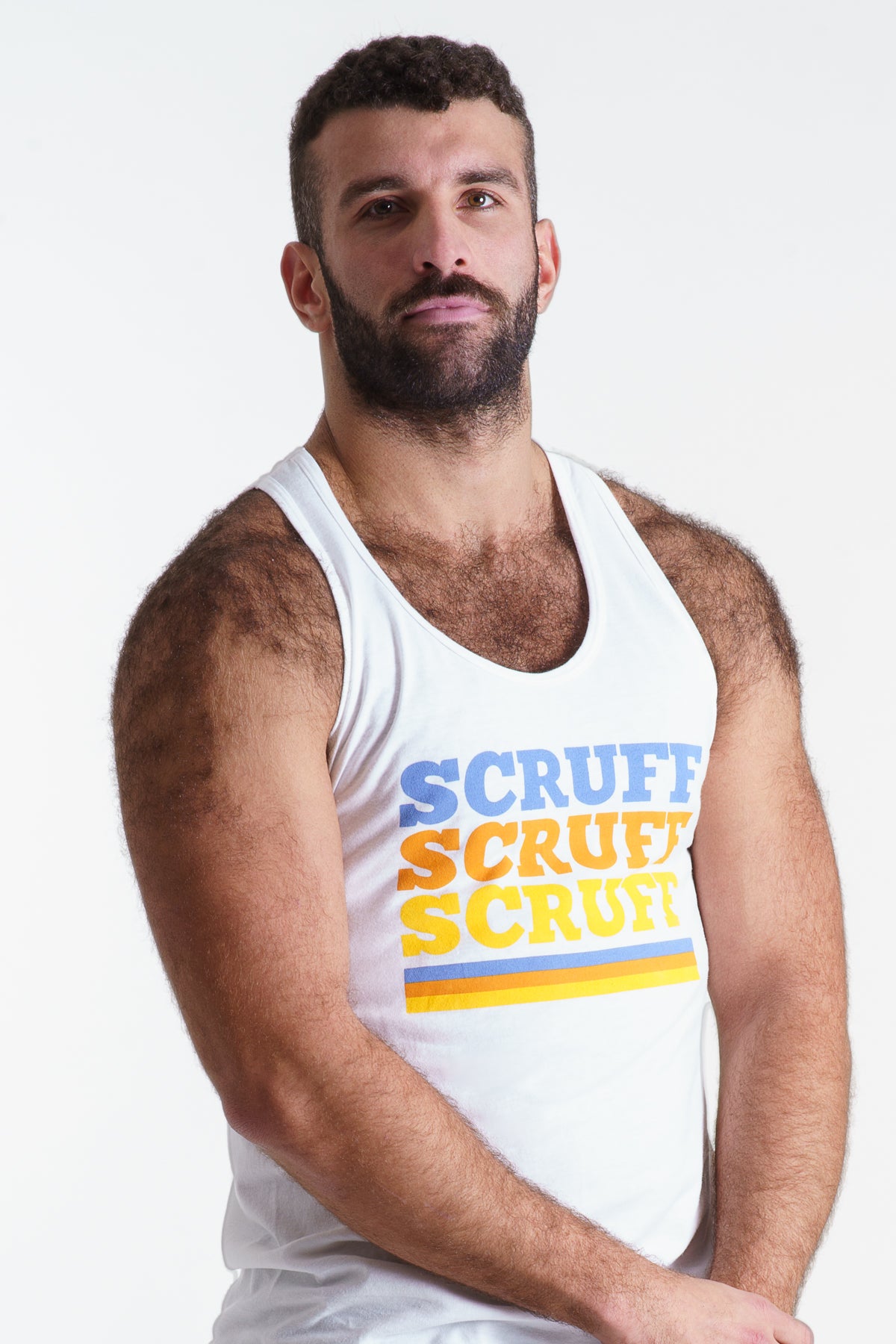 Camiseta sin mangas con triple logotipo - Blanco