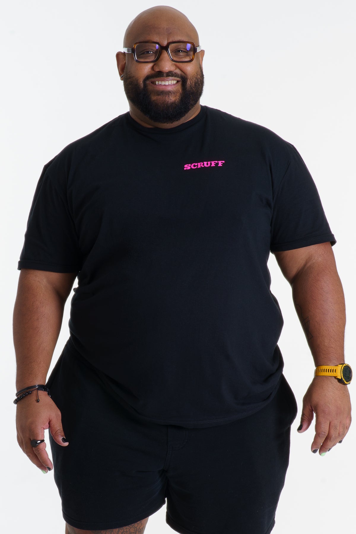 Camiseta con logo - Negro/Magenta