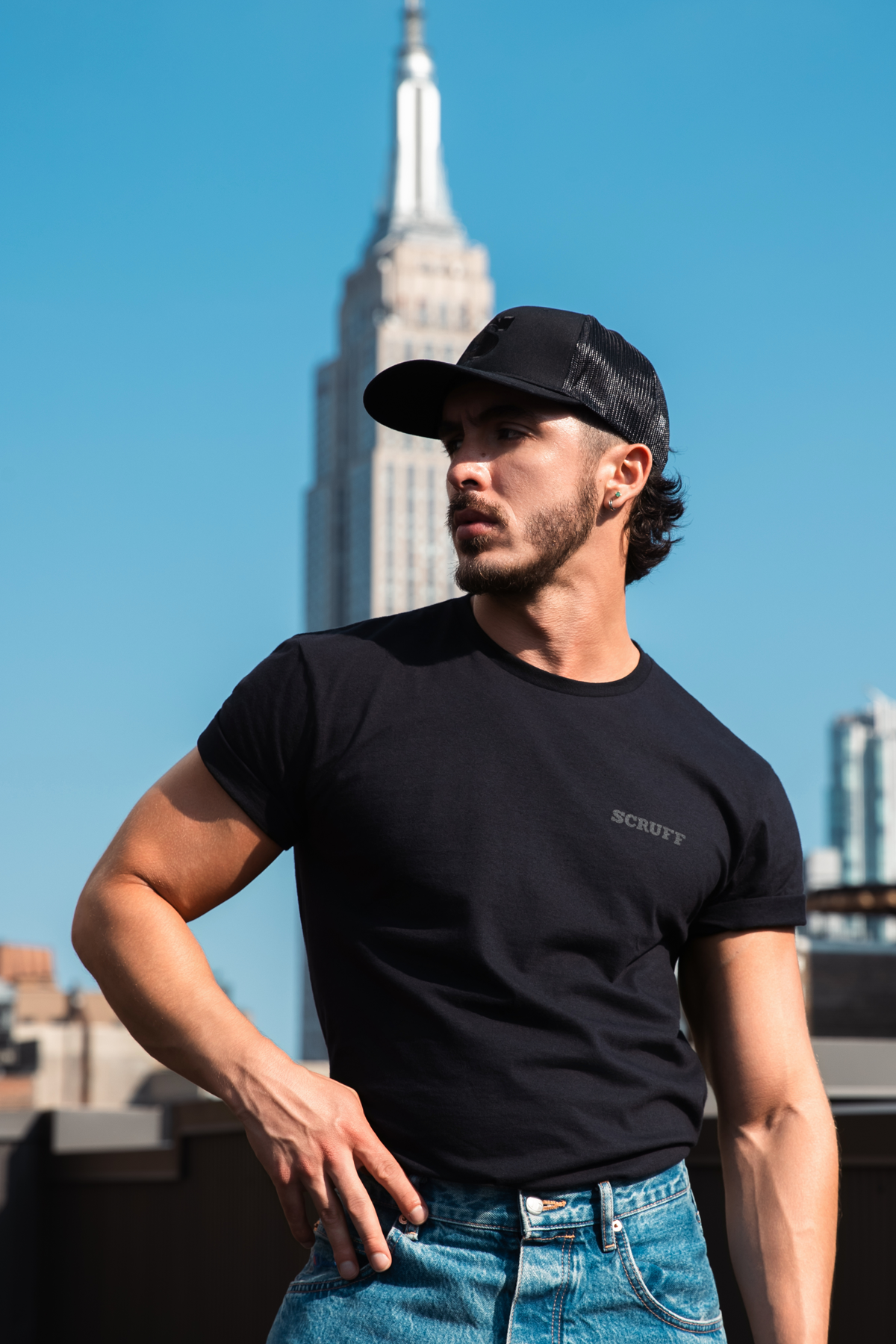 Black on Black small logo T-shirt