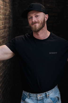 Black on Black small logo T-shirt
