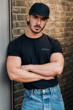 Black on Black small logo T-shirt
