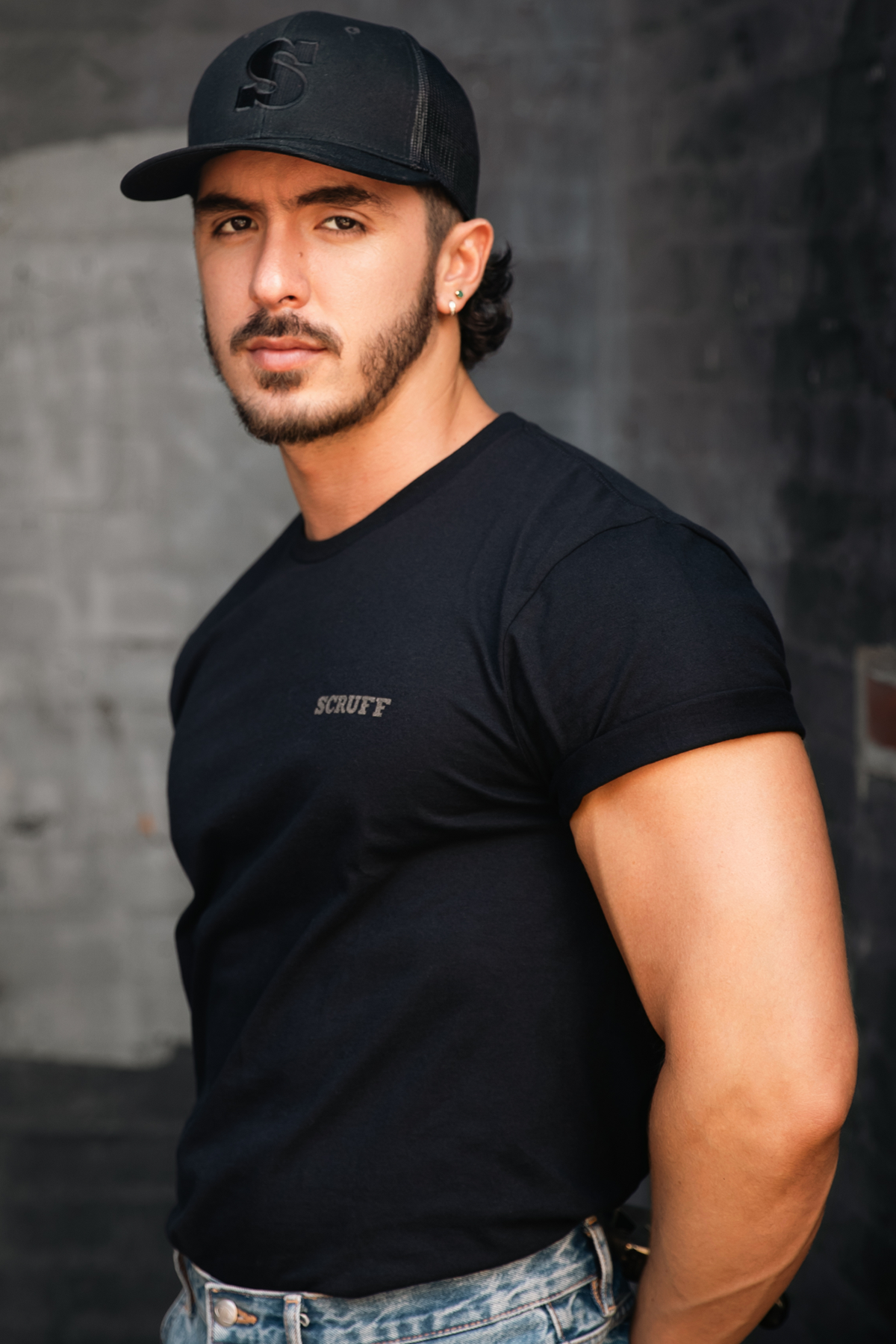 Black on Black small logo T-shirt