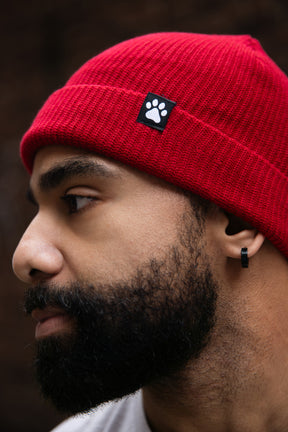 WOOF paw beanie