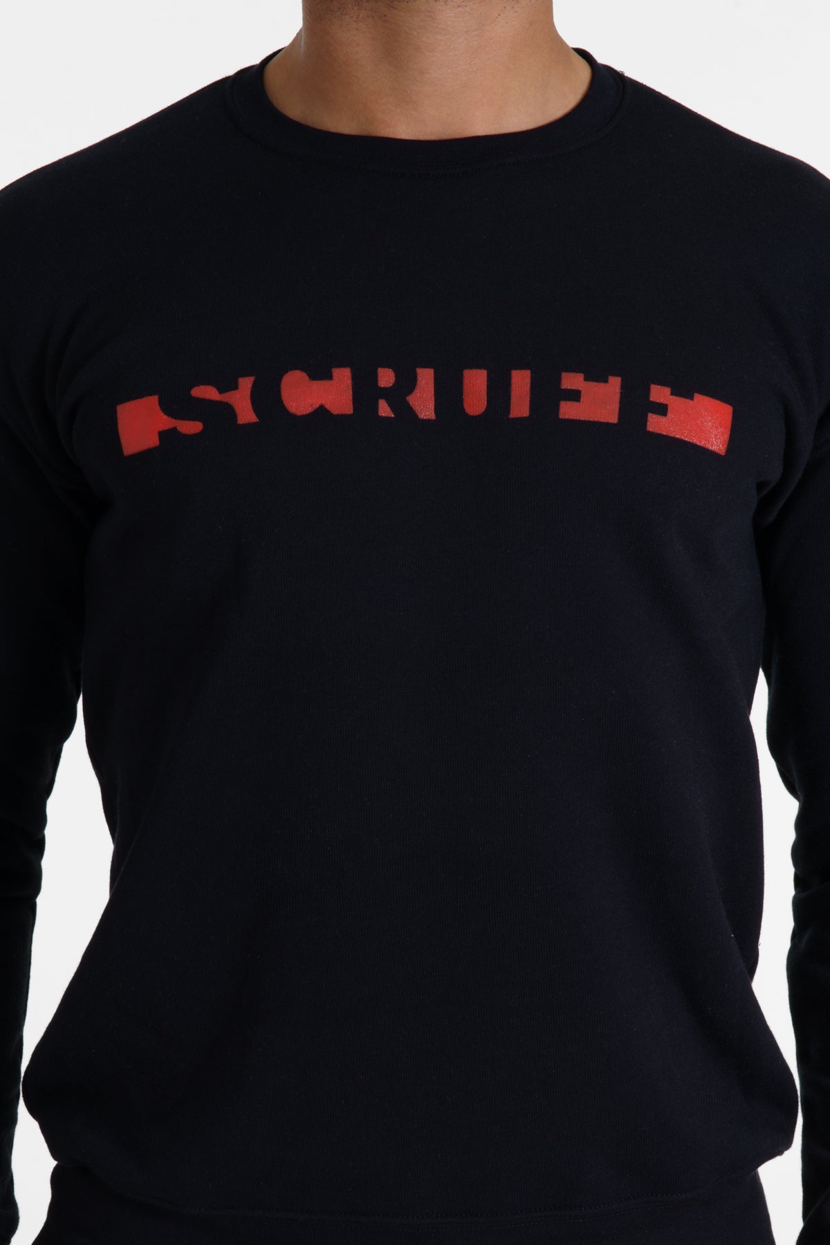 Strip Logo Sweater - Black